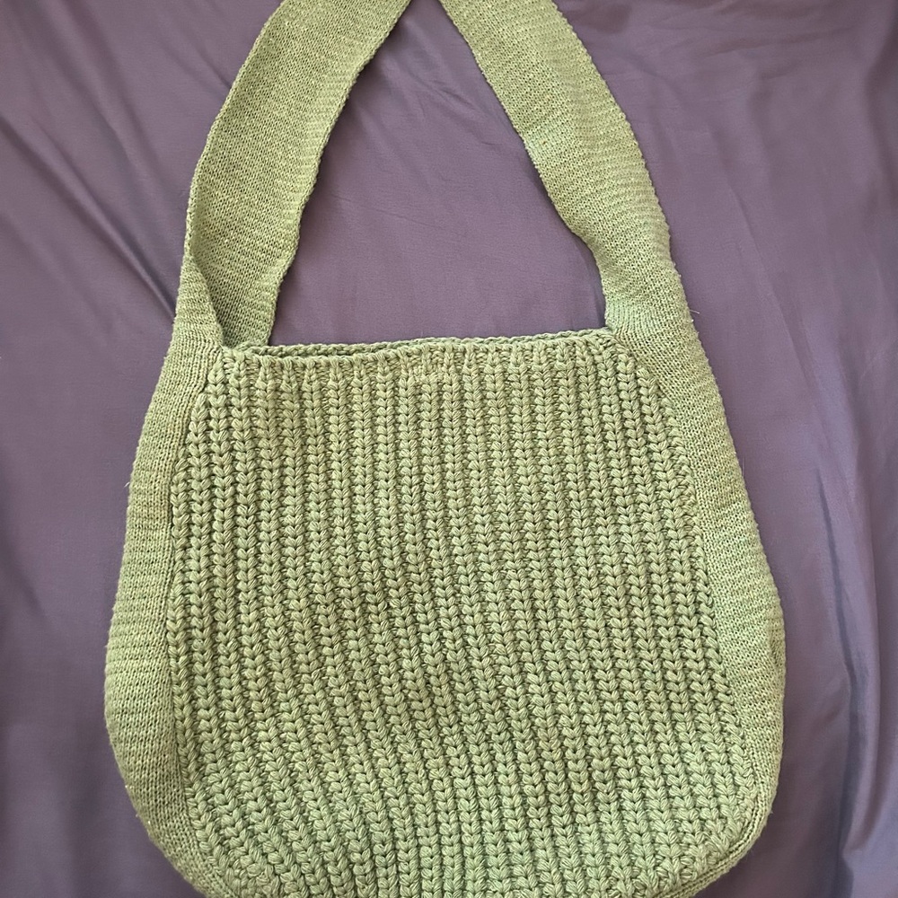 Green Knit Shoulder Bag